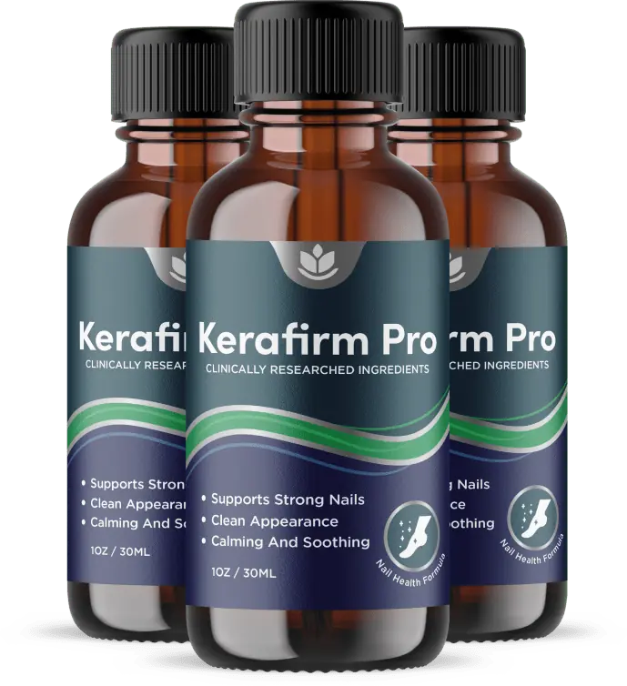 Three bottles of Kerafirm Pro nail and skin applicator serum