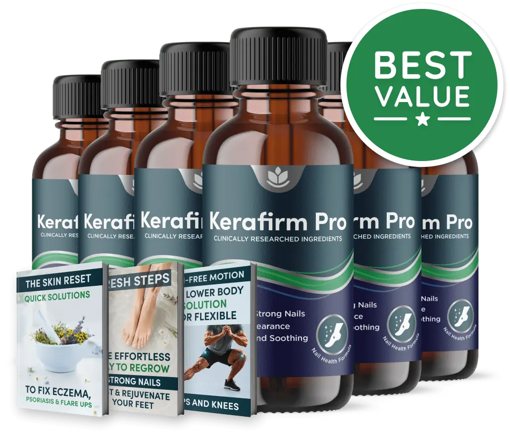 Kerafirm Pro 6-bottle package with 3 free bonus guides, best value